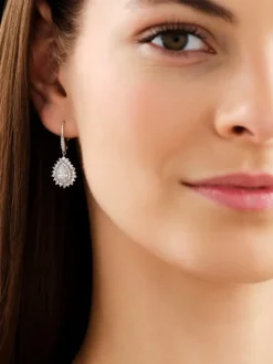 Kolczyki z białego złota z diamentami - 1,74 ct - próba 585