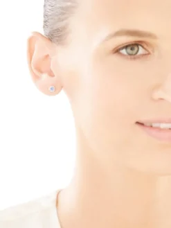 Kolczyki z białego złota z diamentami i tanzanitami - próba 585