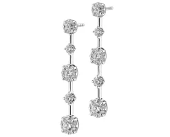 Kolczyki z białego złota z brylantami - 0,75 ct - próba 750