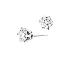 Kolczyki z białego złota z brylantami - SI2/H - 0,50 ct - próba 585