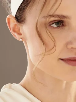 Kolczyki z białego złota z brylantami - SI2/H - 0,50 ct - próba 585