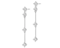 Kolczyki z białego złota z brylantami - 0,56 ct - próba 585