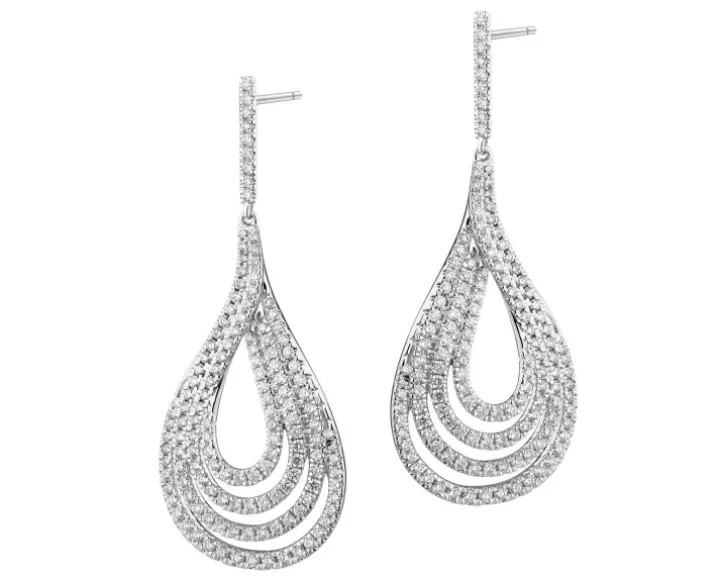 Kolczyki z białego złota z brylantami - 1,01 ct - próba 585