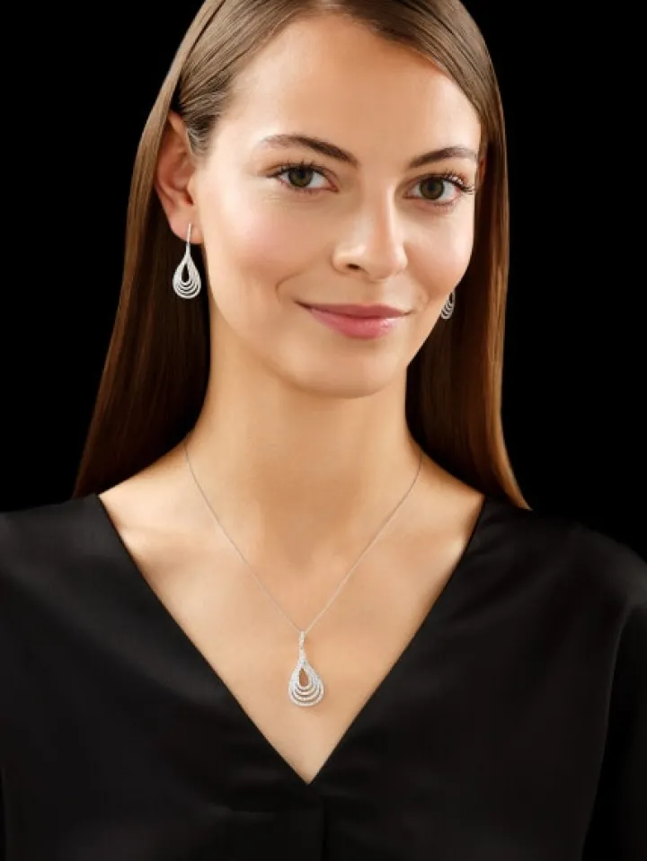 Kolczyki z białego złota z brylantami - 1,01 ct - próba 585