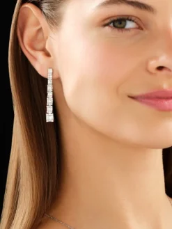 Kolczyki z białego złota z diamentami - 1,99 ct - próba 750