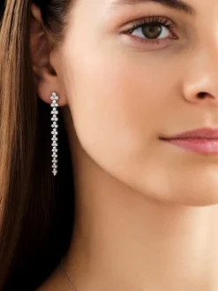 Kolczyki z białego złota z brylantami - 2,00 ct - próba 585