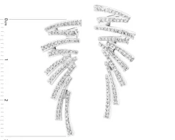 Kolczyki z białego złota z diamentami - 0,41 ct - próba 585