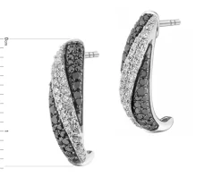 Kolczyki z białego złota z diamentami - 0,28 ct - próba 585