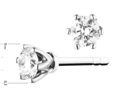 Kolczyki z białego złota z brylantami - 0,16 ct - próba 585