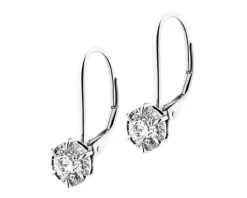 Kolczyki z białego złota z brylantami - SI2/H - 1,00 ct - próba 585