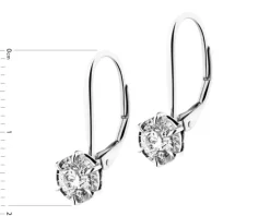 Kolczyki z białego złota z brylantami - SI2/H - 1,00 ct - próba 585