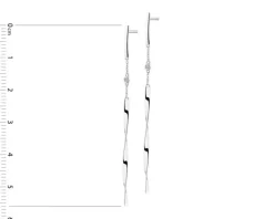 Kolczyki z białego złota z diamentami - 0,01 ct - próba 585