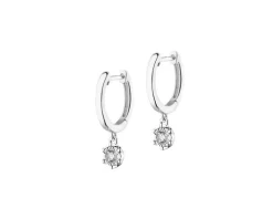 Kolczyki z białego złota z brylantami - 0,15 ct - próba 585