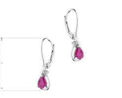 Kolczyki z białego złota z diamentami i rubinami - próba 585