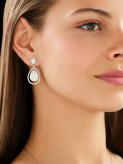 Kolczyki z białego złota z brylantami - 4,29 ct - próba 750