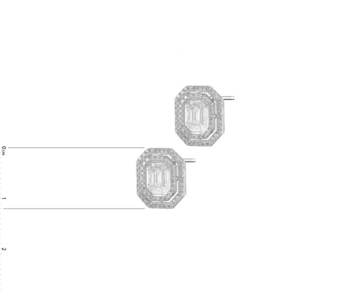 Kolczyki z białego złota z diamentami - 1,16 ct - próba 750