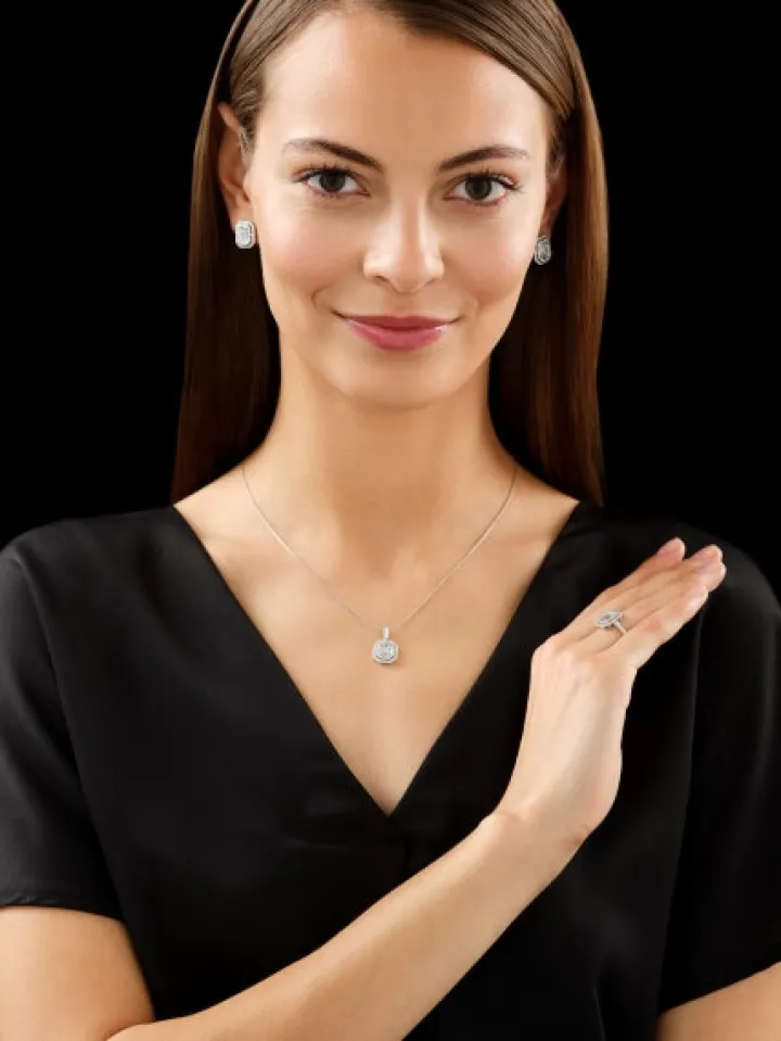 Kolczyki z białego złota z diamentami - 1,16 ct - próba 750