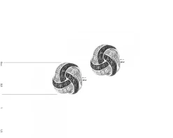 Kolczyki z białego złota z diamentami - 0,03 ct - próba 375
