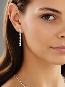 Kolczyki z białego złota z brylantami - 1,00 ct - próba 750