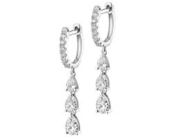 Kolczyki z białego złota z diamentami - 1,07 ct - próba 585