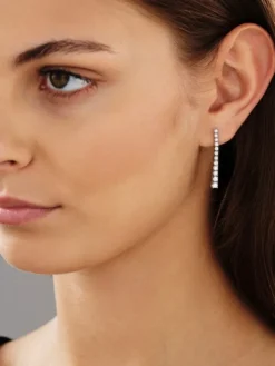 Kolczyki z białego złota z brylantami - 0,75 ct - próba 750