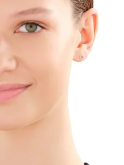 Kolczyki z białego złota z diamentami - koła - 0,05 ct - próba 375