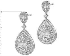 Kolczyki z białego złota z diamentami - 1,53 ct - próba 750