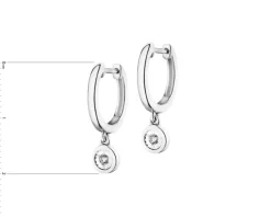 Kolczyki z białego złota z brylantami - 0,05 ct - próba 585