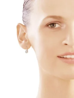 Kolczyki z białego złota z brylantami - 0,18 ct - próba 585