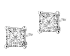 Kolczyki z białego złota z diamentami laboratoryjnymi - 1,06 ct - próba 585