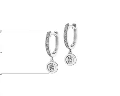 Kolczyki z białego złota z diamentami - 0,19 ct - próba 585