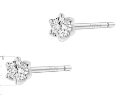 Kolczyki z białego złota z brylantami - 0,20 ct - próba 585