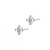 Kolczyki z białego złota z brylantami - 0,05 ct - próba 375