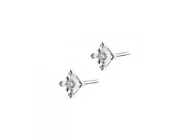 Kolczyki z białego złota z brylantami - 0,05 ct - próba 375