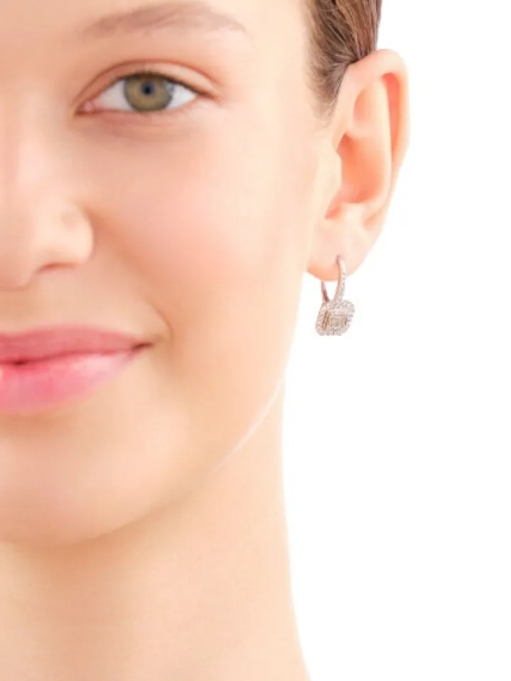 Kolczyki z białego złota z diamentami - 0,72 ct - próba 585