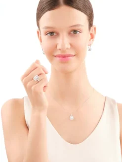 Kolczyki z białego złota z diamentami - 0,72 ct - próba 585