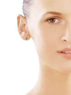 Kolczyki z białego złota z diamentami - 0,10 ct - próba 375