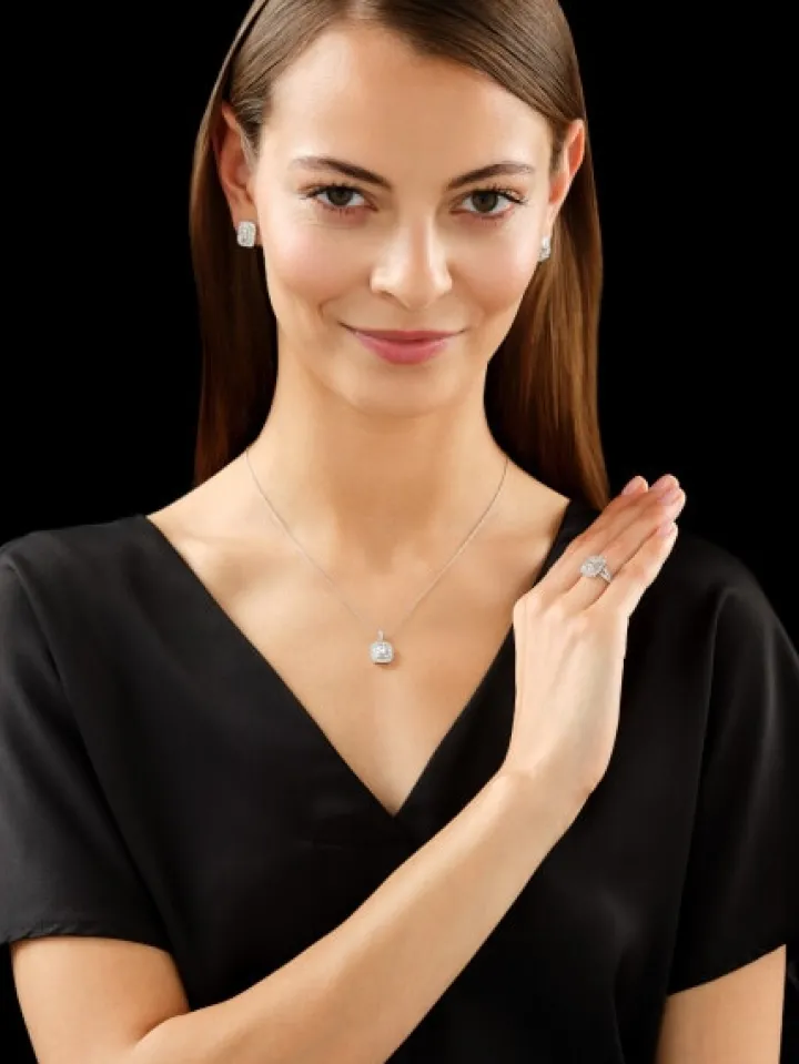 Kolczyki z białego złota z diamentami - 1,40 ct - próba 585