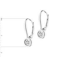 Kolczyki z białego złota z brylantami - 0,05 ct - próba 585