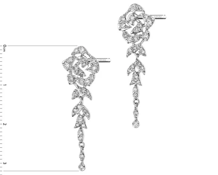 Kolczyki z białego złota z diamentami - 0,58 ct - próba 585