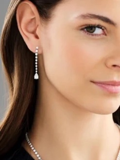 Kolczyki z białego złota z diamentami - 2,45 ct - próba 750