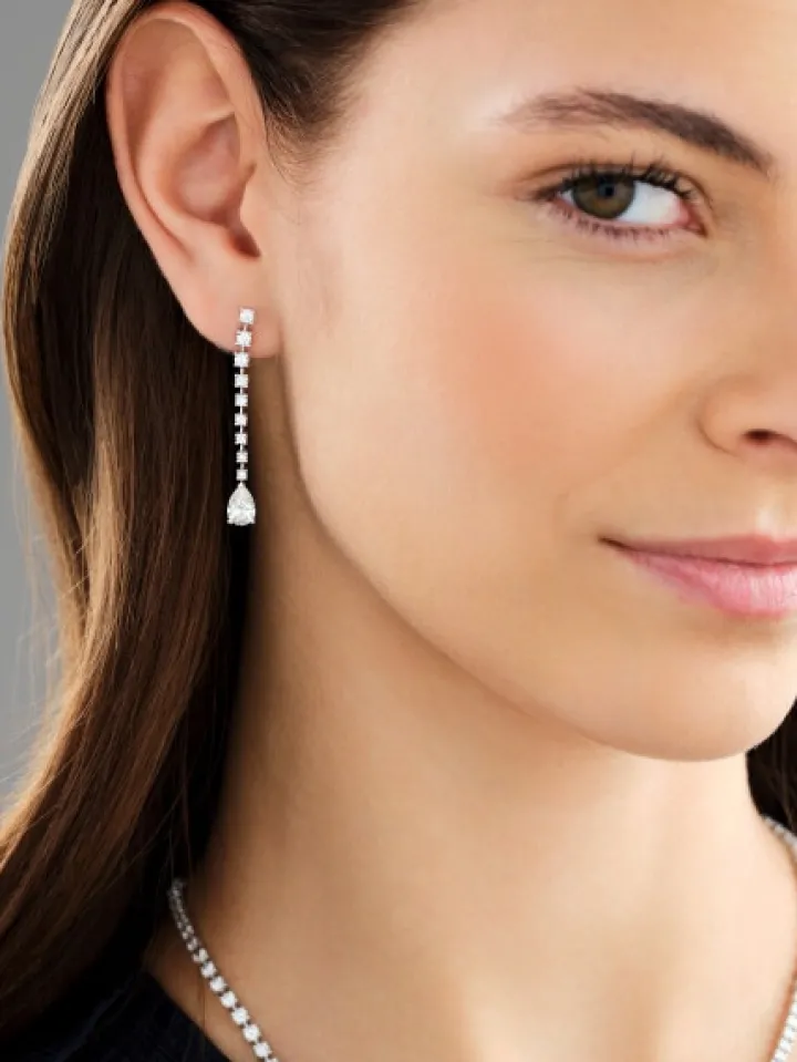 Kolczyki z białego złota z diamentami - 2,45 ct - próba 750