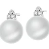 Kolczyki z białego złota z brylantami i perłami South Sea - próba 585