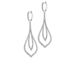 Kolczyki z białego złota z brylantami - 1,50 ct - próba 585