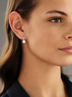 Kolczyki z białego złota z brylantami - 0,94 ct - próba 585