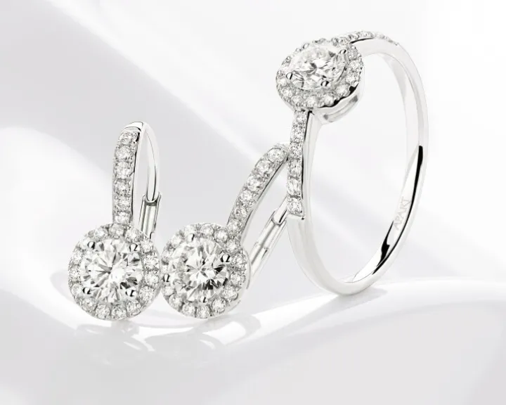 Kolczyki z białego złota z brylantami - 0,94 ct - próba 585