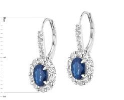 Kolczyki z białego złota z brylantami i szafirami - próba 585