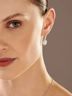 Kolczyki z białego złota z diamentami - SI1/G - 2,70 ct - próba 750