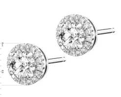 Kolczyki z białego złota z brylantami laboratoryjnymi - 1,16 ct - próba 750