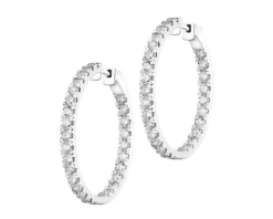 Kolczyki z białego złota z brylantami laboratoryjnymi - koła - 3,00 ct - próba 750